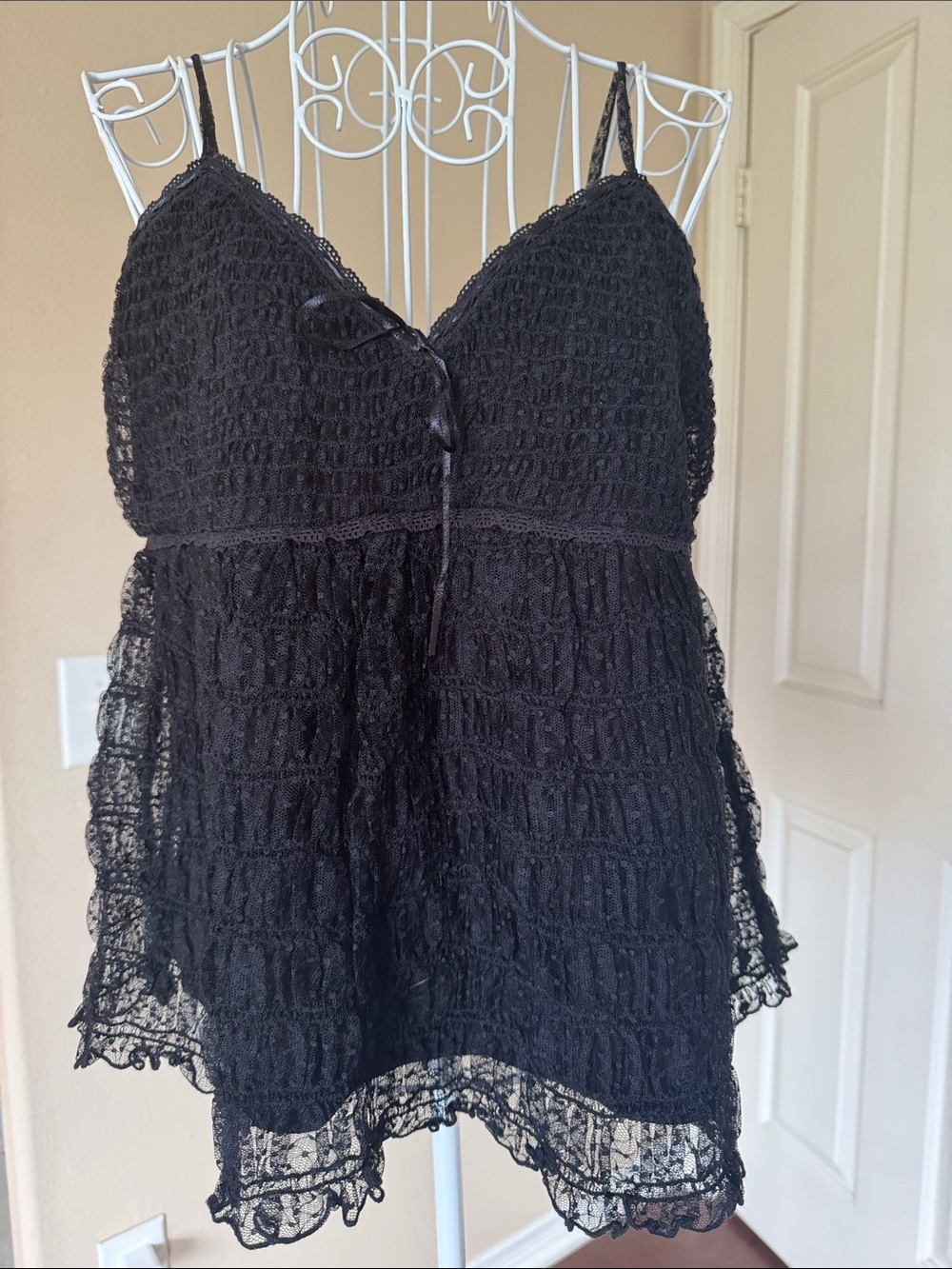 Black Lace Babydoll Cami Top